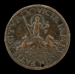 Neptun i en havvogn [bakside]