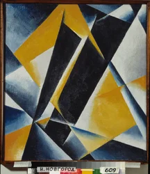 Arkitektonisk maleri. Maleri av Lyubov (Lioubov) Sergeyevna Popova (1889-1924), olje på lerret