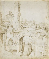 Utsikt fra Domus Severiana til Colosseum