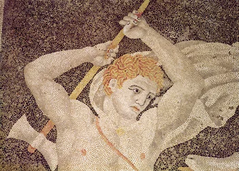 Stag Hunt, detalj av en jeger, fra House of the Abduction of Helen mosaikk