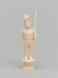 Hvit bonde, sjakkbrikke, India, 1820 ca