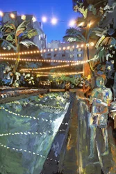 Night Swim, 2021 (akrylmaling på arkivpigmenttrykk)