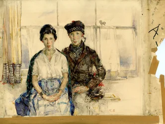 Me and My True Love, ca. 1930 (blyant og akvarell på papir)