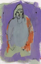 Skissebok 10, 2024 (tempera-maling, blekk, kull på papir)