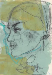 Skissebok 12, 2024 (tempera-maling, kull på papir)