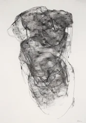 Torso 1, 2022 (kull på papir)