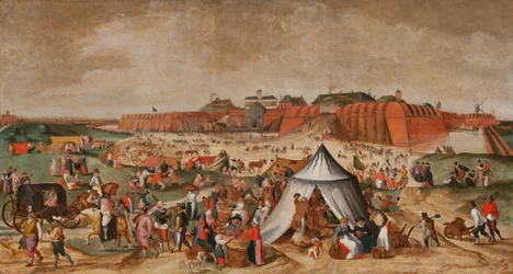 Riving av Citadel of Antwerpen, slutten av 1500-tallet (olje på panel)