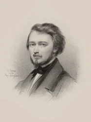 Portrett av fiolinisten og komponisten Hubert Léonard 1819-1890, 1850.