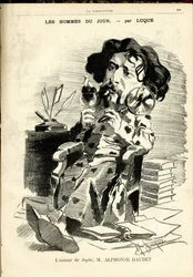 Illustrasjon av Manuel Luque (1854-1919) for omslaget til The Caricature (1880)