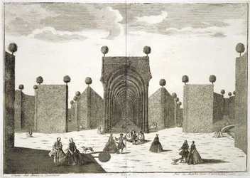 The Topiary Gardens, fra Delights of the Villa Castellazzo, av Domenico Felice Leonardi, utgitt 1743