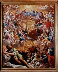Paradise - Maleri av Marcantonio Bassetti (1588-1630), olje på lerret 78X61 CM - Napoli Capodimonte Museum