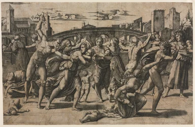 Barnemordet i Betlehem med grantreet, ca. 1511-1512.