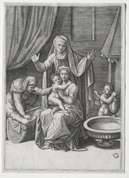 Jomfruen og vuggen med den hellige Elisabeth og den hellige Anne