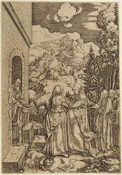 Marias besøk hos Elisabet, plate 8 fra Jomfru Marias liv
