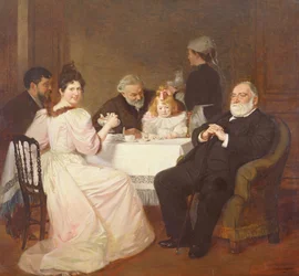 Familiesammenkomst i hjemmet til Madame Adolphe Brisson, 1893