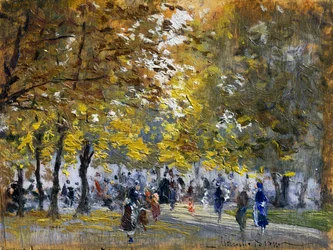 Bylandskap, av Marcello Broggi (1896–1954), olje på panel