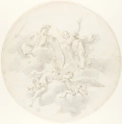 The Chastisement of Cupid av sjalusi i nærvær av Diana og Mars