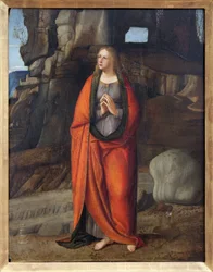 Penitent Saint Magdalene, Maleri av Marco Basaiti (ca. 1470-etter 1530). Fotografi, KIM Youngtae, Lyon, Museum of Fine Arts of Lyon.