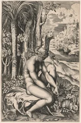 Venus såret av en rosetorn, ca. 1516.