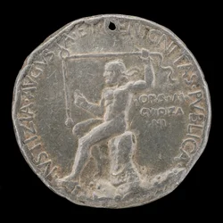 Prisvinnerfigur som holder en loddlinje [revers], 1454 eller senere.