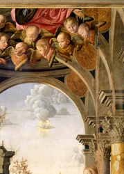 Engler, detalj fra Annunciation, av Marco Palmezzano (cirka 1460-1539)