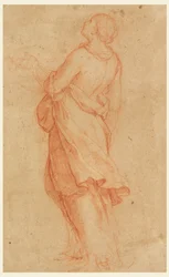 Tegning, En ung kvinne (St. Maria Magdalena under korset), 1550–75