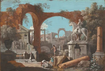 En Capriccio av romerske ruiner