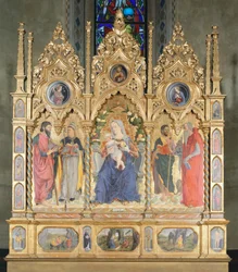 Altertavle med Madonna med barn og hellige, Bologna (bilde)