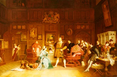 Henry VIII og Anne Boleyn observert av dronning Katherine, 1870