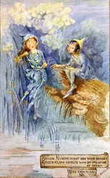 The Nymph and the Green Goblin (akvarell om bord)