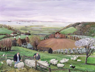 Thames View (olje på lerret)