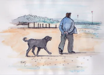 tur med hunden - 07 (penn og akvarell)