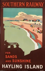 Hayling Island, plakat som reklamerer for Southern Railway