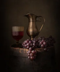 Rustikt vin-stilleben