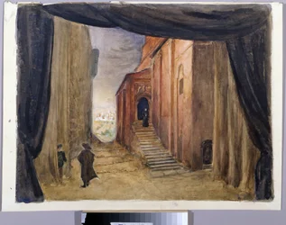 Dekor forberedende for operaen «Pierres gjest», av Alexandre Dargomyjski (1813–1869)