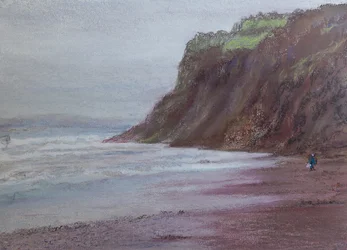 Cliffs at Shaldon S/Devon, 2020 (pastell)