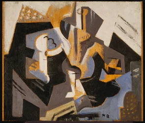 Kubistisk stilleben i blått og grått, ca. 1917 (olje om bord)