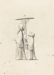 Skulptur ved Persepolis, fra Le Bruyns reiser