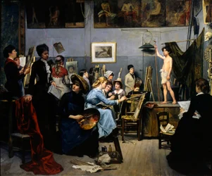 'Atelieret av Academie Julian', 1881.