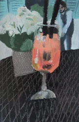 Stilleben med Aperol i Roma, 2019 (olje på papir)