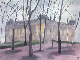 Petit Palais om vinteren III, 2019 (olje på papir)