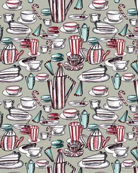Candy Stripe Tea Party, 2020 (akvarell, penn, på papir)