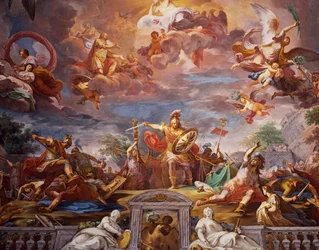 Marcus Furius Camillus bryter avtalen med gallerne, inngangshall, Galleria Borghese