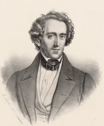 Portrett av pianisten og komponisten Felix Mendelssohn Bartholdy 1809-1847.