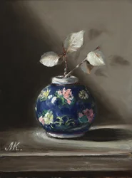 Blå vase – stilleben