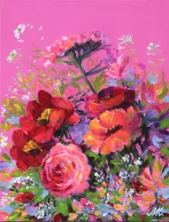 Fargerik blomsterbukett