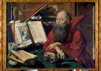 Representasjon av Saint Hieronymus i hans studie (Maleri