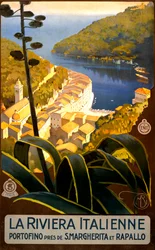 Reiseplakat til den italienske rivieraen, ca. 1920 (litho)