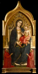 Jomfru med barn Maleri av Mariotto di Nardo (1394-1424) 1404 ca. Søn 167,2x92,2 cm Assisi Museum of the Treasury of the Basilica of San Francesco. Perkins College