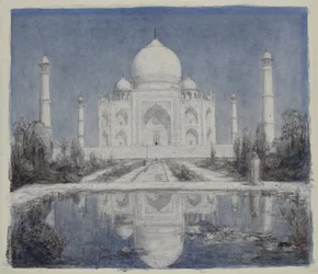 Taj Mahal ved måneskinn